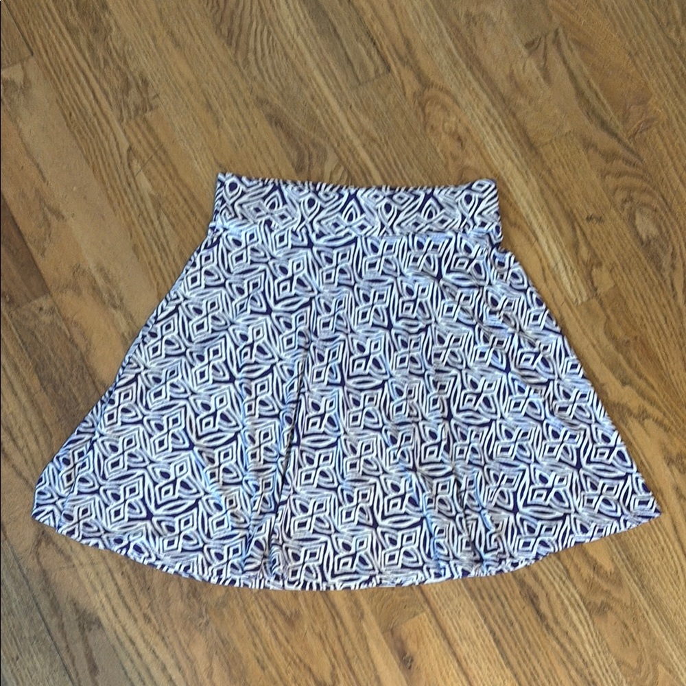 LOFT Purple and White Mini Skirt